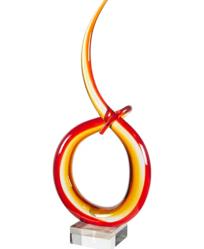 Dale Tiffany 21.25" Bellave Art Glass Sculpture In Red