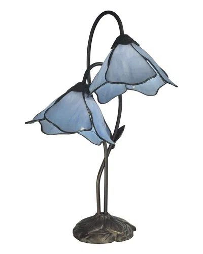 Dale Tiffany 21in Poelking Lily Table Lamp In Blue