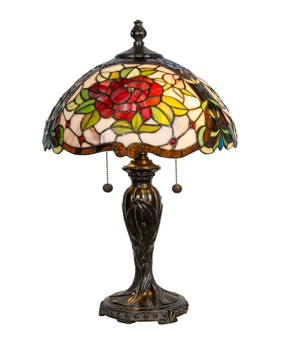 Dale Tiffany 23.5" Tall Sonoma Rose Table Lamp In Multi-color