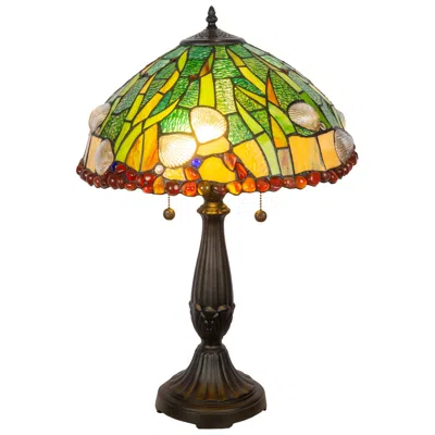 Dale Tiffany 24.5" Tall Coral Sea Tiffany Table Lamp In Multi
