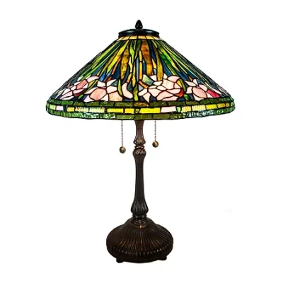 Dale Tiffany 26.5" Montrose Tiffany Glass Table Lamp In Green