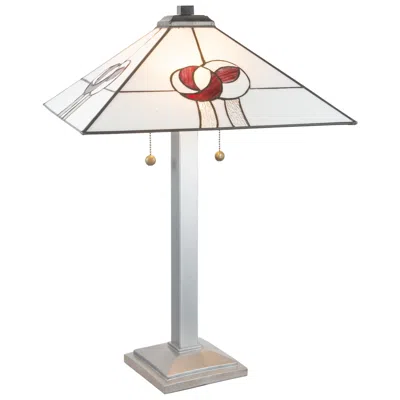 Dale Tiffany 26.5" Tall Mack Rose Tiffany Table Lamp