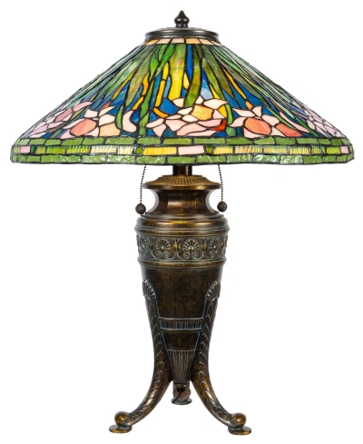 Dale Tiffany 27.5" Tall Pink Glades Tiffany Style Table Lamp In Multi-color