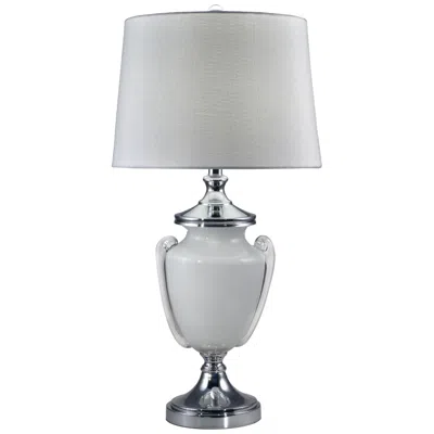 Dale Tiffany 31" Tall Alaska Hand Blown Art Glass Table Lamp In White