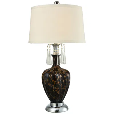 Dale Tiffany 31" Tall Wilking Hand Blown Art Glass And Crystal Table Lamp