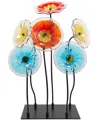 Dale Tiffany 32" Flower Garden Art Glass Sculpture In Multi