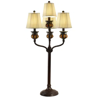 Dale Tiffany 39" Tall Amber Bedalo 4-light Bronze Buffet Lamp
