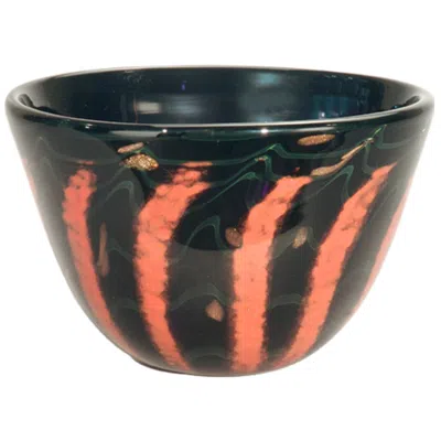 Dale Tiffany 5" Tall Carmelo Small Hand Blown Art Glass Bowl In Black