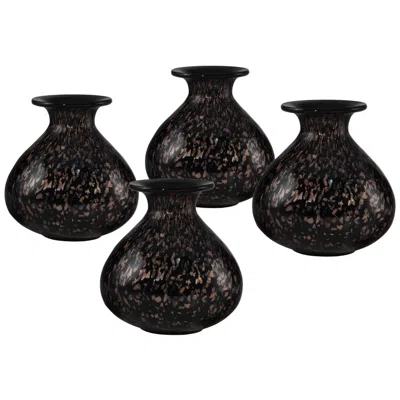 Dale Tiffany 5.5" Tall Leopold 4-piece Hand Blown Art Glass Mini Vase Set