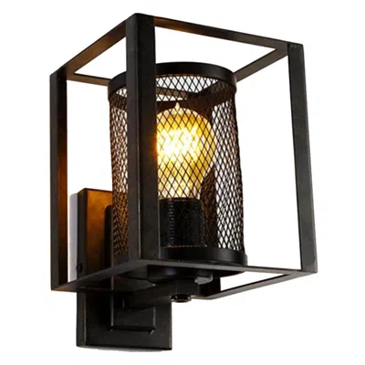 Dale Tiffany 6" Wide Finn Vintage Industrial Led Mesh Metal Wall Sconc