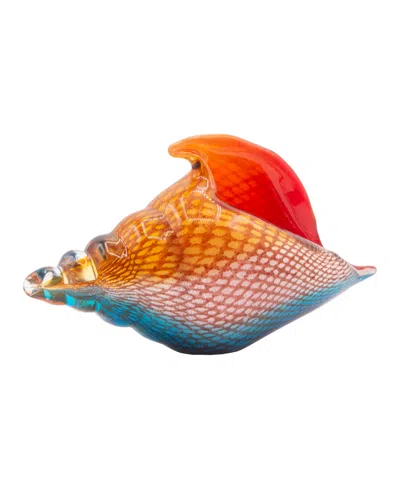 Dale Tiffany 6.25" Oceanside Seashell Art Glass Figurine In Multi