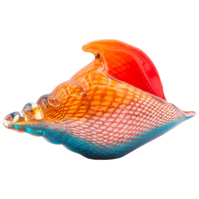 Dale Tiffany 6.25" Tall Oceanside Seashell Handcrafted Art Glass Figurine