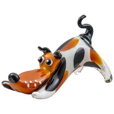 Dale Tiffany 6.25" Tall Zainy Dog Handcrafted Art Glass Figurine