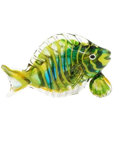 Dale Tiffany 6.5" Varadero Fish Art Glass Figurine In Green