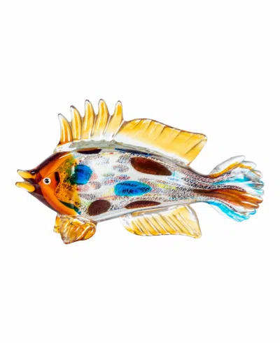 Dale Tiffany 6.75" Copa Bay Fish Art Glass Figurine In Brown