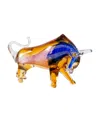 Dale Tiffany Rave Art Glass Bull Figurine In Blue