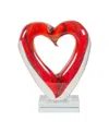 Dale Tiffany 7" Rossa Heart Art Glass Figurine In Red