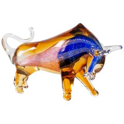 Dale Tiffany 7" Tall Rave Bull Handcrafted Art Glass Figurine
