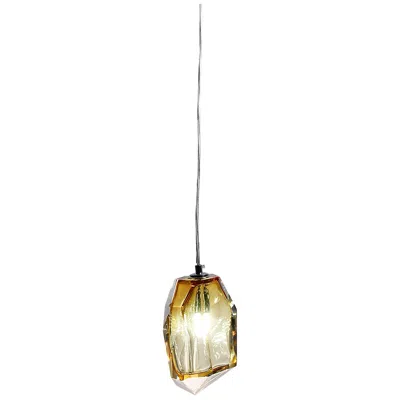 Dale Tiffany 8" Wide Altair Amber Handcrafted Art Glass Mini Pendant