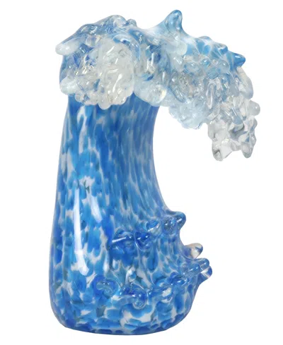 Dale Tiffany Laguna Wave Art Glass Sculpture In Blue