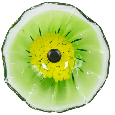 Dale Tiffany 9" Fiore Bloom Green Hand Blown Art Glass Wall Decor In Multi