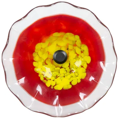Dale Tiffany 9" Fiore Bloom Red Hand Blown Art Glass Wall Decor In Multi