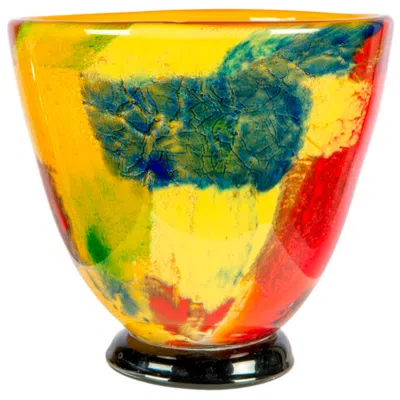 Dale Tiffany 9" Tall Autumn Medley Hand Blown Art Glass Vase In Multi
