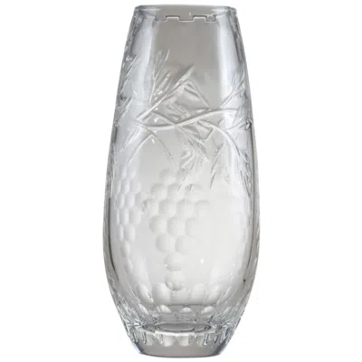 Dale Tiffany 9" Tall Grape 24% Lead Crystal Small Vase In Transparent