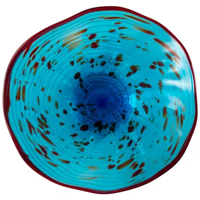 Dale Tiffany 9" Wrightwood Blue Hand Blown Art Glass Wall Decor