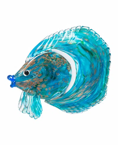 Dale Tiffany 9.5" Railay Fish Art Glass Figurine In Blue