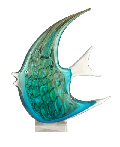Dale Tiffany Aqua Fish Figurine In Blue