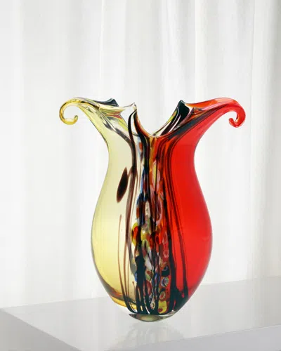 Dale Tiffany Art Glass Vase In Multi