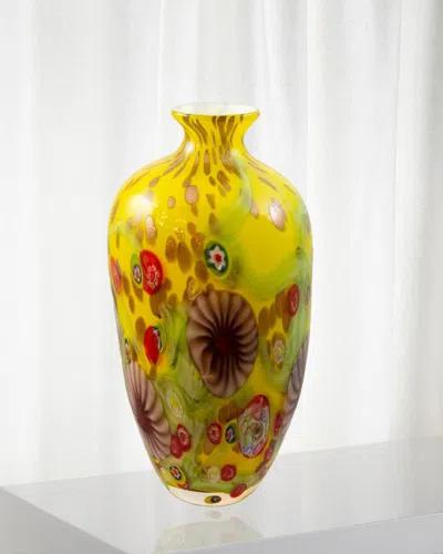 Dale Tiffany Art Glass Vase In Yellow