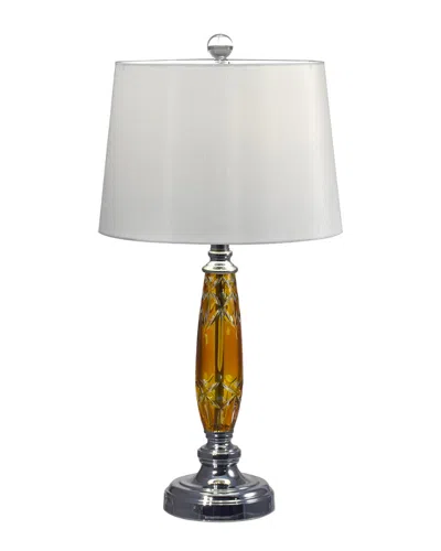 Dale Tiffany Autumn Lake 24% Lead Hand Cut Crystal Table Lamp In Amber