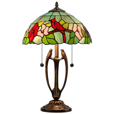 Dale Tiffany Benezia Birds Antique Bronze Table Lamp In Multi