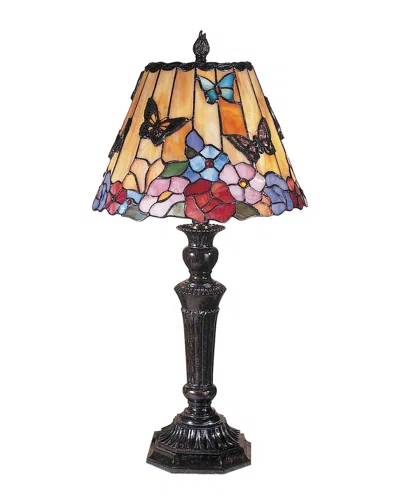 Dale Tiffany Butterfly Peony Table Lamp In Multi