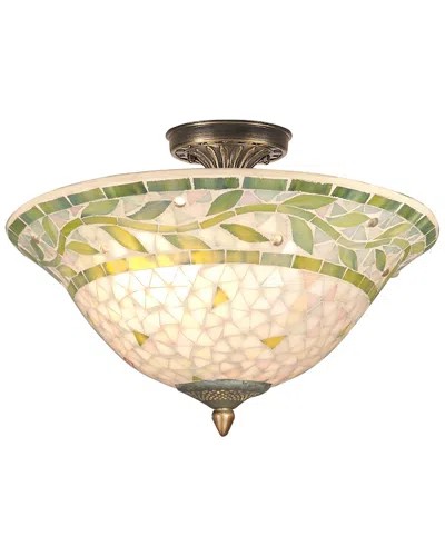 Dale Tiffany Cadena Mosaic Flush Mount In Green