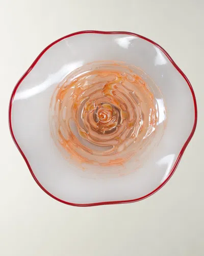 Dale Tiffany Cavalier White Art Glass Wall Dcor - 18" X 5" X 18" In Orange