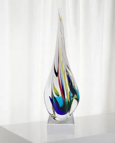Dale Tiffany Cicero Art Glass Sculpture - 6" X 4" X 18.5" In Multi