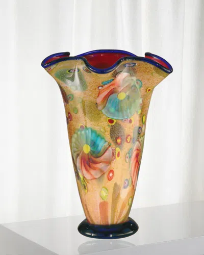 Dale Tiffany Coast Sand Decorative Art Glass Vase In Multi