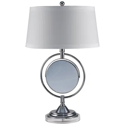 Dale Tiffany Contessa 25" Chrome Makeup Mirror Table Lamp In White