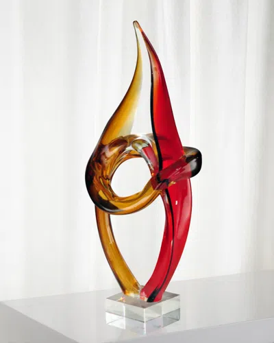 Dale Tiffany Copeland Decorative Art Glass Sculpture In Multi