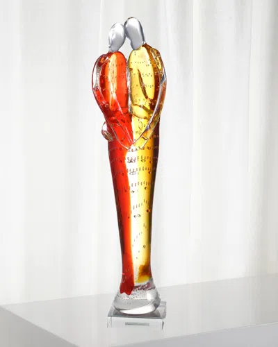 Dale Tiffany Couple Art Glass Figurine In Multi