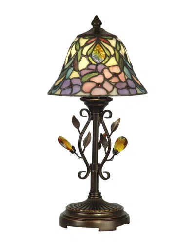 Dale Tiffany Crystal Peony Accent Table Lamp In Multi