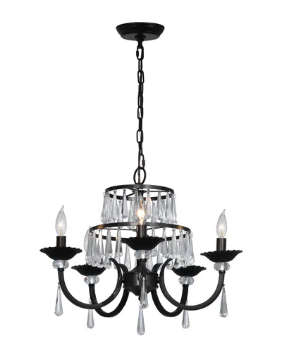 Dale Tiffany Daisey Crystal Chandelier In Black
