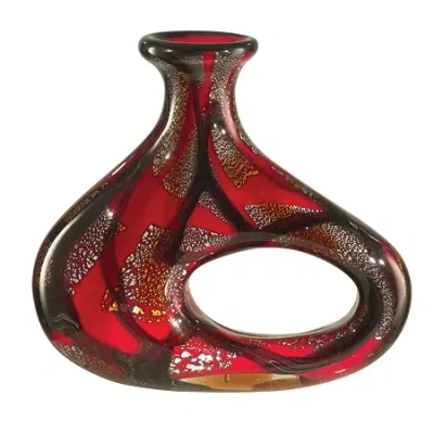 Dale Tiffany Degail Art Glass Vase In Red