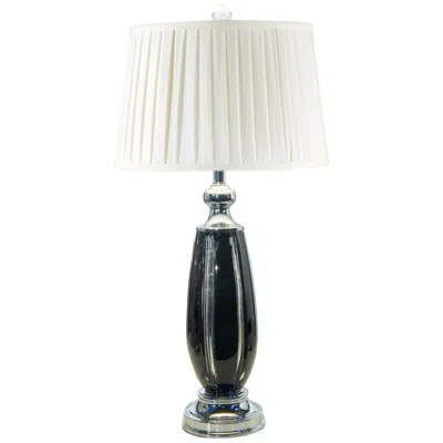 Dale Tiffany Evelyn Blackline Crystal Table Lamp In White