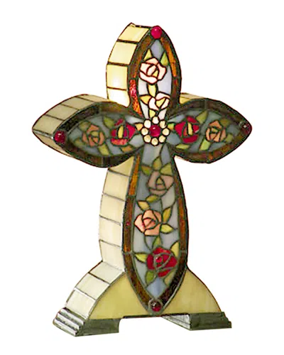 Dale Tiffany Flora Cross Accent Table Lamp In Multi