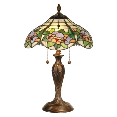 Dale Tiffany Floral Garden 23" High Art Glass Tiffany-style Table Lamp In Multi