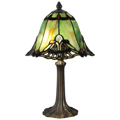 Dale Tiffany Haiawa 16"h Brass And Green Accent Table Lamp
